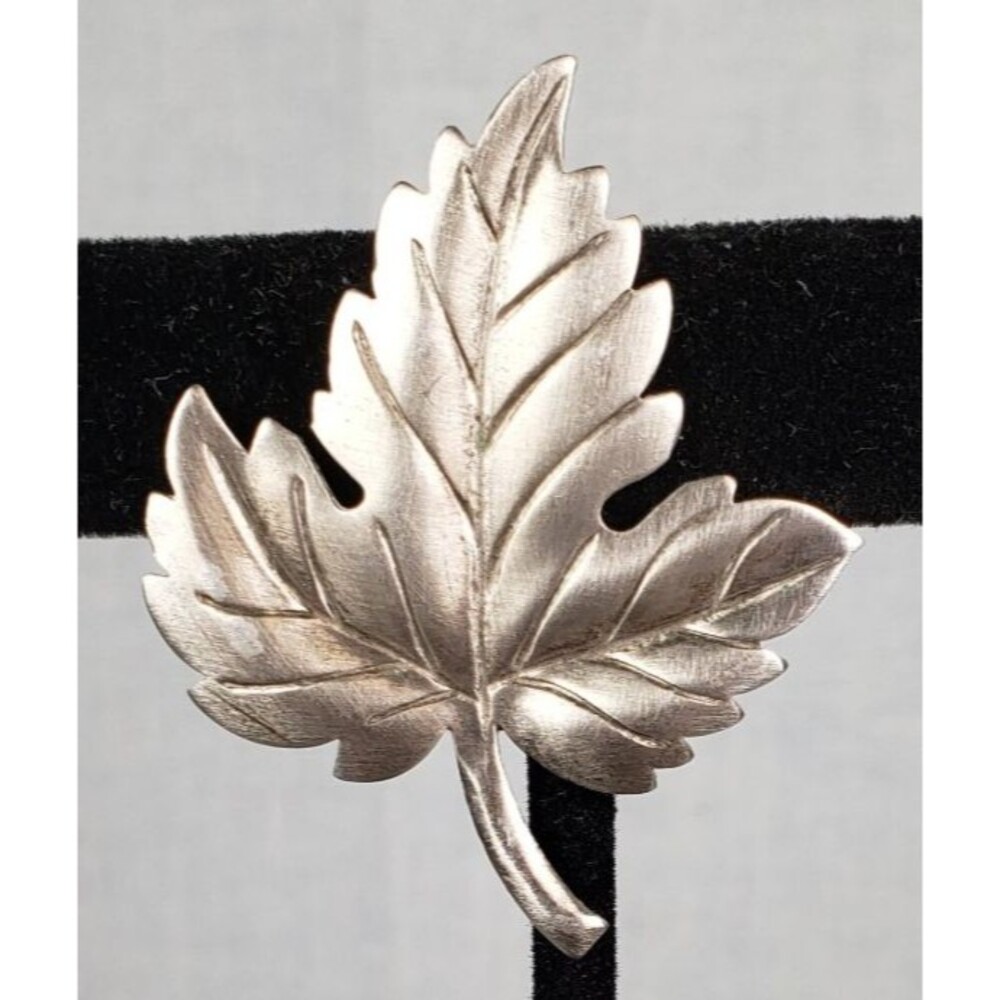 Tiffany & Co. Maple Leaf Floral Pin / Brooch .925 Sterling Silver 2"